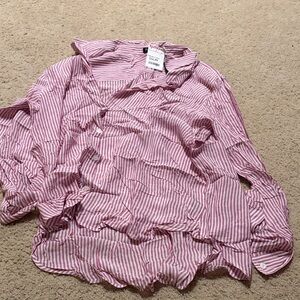 Velvet Heart Red and White Striped Button Down Shirt